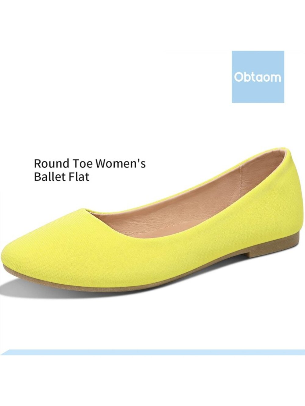 Women's Mustard Slip On Round Toe Comfortable Breathable Dress Ballet Flat Shoes - Picture 4 of 6